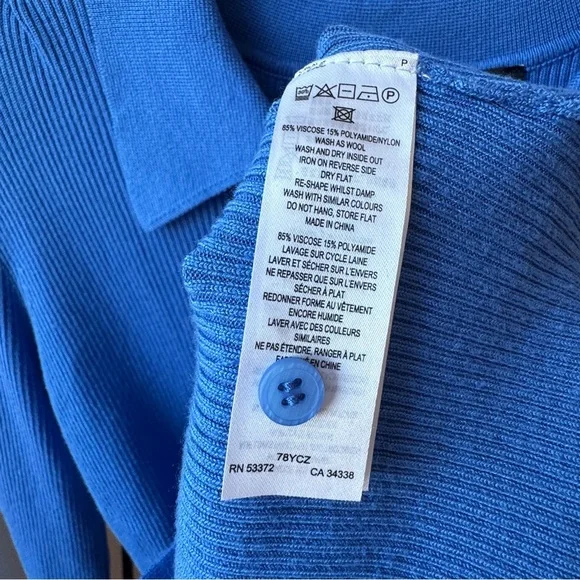 French Connection Nadina Collared Knit Cardigan in Ultramarine sz S - Picture 5 of 8